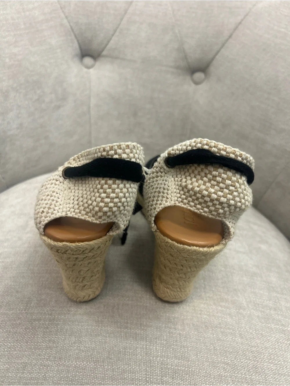 J. Crew Women’s Black Espadrille Wedge Ankle-Tie Sandals